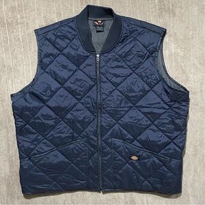 Dickies Diamond Quilted Gilet Vest Mens 2XL Navy Blue Casual Workwear Outdoors